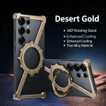 Metalinis telefono dėklas be rėmelio, skirtas Samsung Galaxy S26 S25 S24 S23 S22 Ultra, su stoveliu, 360&deg; besisukantis, Magsafe buferis, apsauginis dangtelis Z Case&Galaxy S23 Ultra black