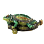 Les Tr&eacute;sors De Lily [P9433] - Coffret &agrave; Bijoux 'Iguane' vert - 11x5x4 cm