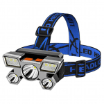 Priekinis žibintas USB įkraunama galvutė LED lempa Ultra Bright galvos žibintuvėlis 5 LED 4 režimai, atsparus vandeniui pilka