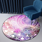 Etniniai kilimai Apvalus Bohemi&scaron;kas Mandala Kilimėlis Vaiki&scaron;kas Kilimėlis Mergaičių Kambariui Didelis Grindų Kilimėlis Apvaliam Kavos Stalieliui Svetainėje 60cm x 60cm