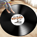 Klasikinės muzikos vinilo plok&scaron;telės apvalus kilimėlis, kilimai svetainės kėdėms dekoruoti, vaiki&scaron;kas &scaron;liaužiantis mink&scaron;tas neslystantis grindų kilimėlis Diameter 150cm