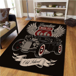 Retro klasikinis motociklo automobilio plakatas 3D spausdinimo kilimas namų svetainė Svetainė Miegamojo kilimas Namų dekoras Neslystantis grindų kilimėlis durų kilimėlis 160cm x 230cm