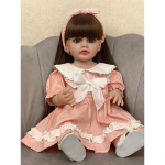 55 cm Reborn Dolls Pilno silikono Kūdikiui Realisti&scaron;ka naujagimio lėlė Rožinė suknelė Princesė Mažylis Vandeniui atsparus Žaislas Vaikams Dovana