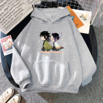 Demon Slayer Giyu Tomioka ir Shinobu Kocho Hoodie Graphic Print Kimetsu No Yaiba Anime Hoodies Moteri&scaron;ki unisex megztiniai 4XL