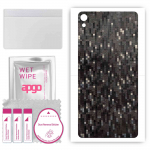apgo Protective Skin Sticker for the back compatible with Sony Xperia L1, Wrap Film, Foil, Vinyl - Pattern Carbon Black Pixel