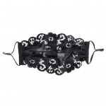 Juoda gėlių nėrinių veido apsauga, reguliuojama ausų virvė, kvėpuojanti vieno dviejų sluoksnių, bėgimo dviračiu lauke, moterų veido apsauga Single Layer