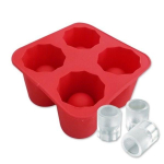 Moule et bac pour 4 glacons et chocolat verres shooter blanc