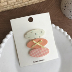 3 vnt./rinkinys Saldus mielas vaikų mergaičių plaukų segtukas Madingas lankelis, vy&scaron;nių languotas stiliaus plaukų segtukas Gražus audinys, &scaron;oninis segtukas Kawaii mergaičių galvos apdangalai rožinė