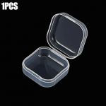 1-50 vnt. / Lot Mini Square Storage Box Permatomas plastikinis atverčiamas dangtelis mažas dėklas piliulių brangakmeniai dulkėms atsparūs laikymo pakuotės dėžutės didmeninė prekyba