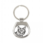 Kurilian bobtail - keychain with a cat, keychain with a print, personalized pendant from the Art-Dog brand sidabras