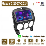 Android Carplay automobilinis radijas, skirtas Mazda 2 2007&ndash;2014 m. daugialypės terpės grotuvo galvos blokas Stereo GPS navigacija BT WIFI 4+64GB 4+64GB