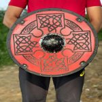 45,72 cm medinis vikingų skydas, norvegų vikingų kario skydas, Valhalla apvalus vikingų skydas, idealiai tinka LARP, Battle Cosplay namų dekoravimui 45.72 cm