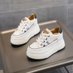 9 cm natūralios odos platforminiai sportbačiai, plei&scaron;tiniai moteri&scaron;ki sportbačiai, kvėpuojantys sportbačiai, rudens laisvalaikio bateliai, paslėptas kulnas, Zapatillas Mujer 33