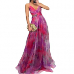 Moteri&scaron;ka spagečių juostelė &bdquo;Maksi&ldquo; suknelė su gėlėmis &bdquo;Boho&ldquo; giliai V formos i&scaron;kirpte, tinklelio klostuota suknelė Vasarinė paplūdimio vakarėliui skirta ilga suknelė XL