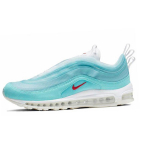 Nike Air Max 97 On Air: &Scaron;anchajaus Kaleidoskopas Unisex sportbačiai Mėlyni Ledo Mėlynumo Raudoni-Balti CI1508-400 37.5