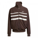 Adidas Originals Monograminis sportinis džemperis Laisvalaikio Patogus Mink&scaron;tas Universalus Striukė Vyri&scaron;kos striukės Tamsiai rudas JP4419 XS