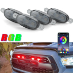 4 vnt. APP valdomas RGB LED priekinių grotelių ap&scaron;vietimas Toyota Tacoma Tundra Ford F-150