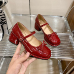 Mada Moteri&scaron;ki Kaspinėliai Universalūs Auk&scaron;takulniai Mary Jane Platforminiai Odiniai Batai Madingi Eleganti&scaron;ki Batai Mada Moteri&scaron;ki Auk&scaron;takulniai Zapatos Mujer 35 raudona
