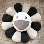 Daugiaspalvė 40cm Takashi Murakami Vaivoryk&scaron;tės Gėlės Pliu&scaron;inė Pagalvė Su Besi&scaron;ypsančiais Veidais Black Gray