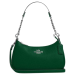 Coach Teri 24 Prekės ženklo Metalinis Logotipas Odinė Peties Rankinė Vidutinio Dydžio Moteri&scaron;ka Peties Rankinė Žalia CV934-SVQRJ Basic Set (Bag+Dust Bag)