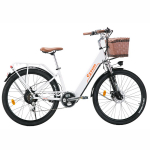 Cysum Cityrun-26 Suaugusiųjų elektrinis dviratis 250W variklis 36V 10AH baterija 26 colių miesto kelionėms E-dviratis Idealiai tinka važinėti mieste kasdienėms kelionėms balta
