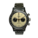 SUGESS Chronografas Mechaninis Analoginis Laikrodis Panda Pilotui Nerūdijančio Plieno Gulbės Kaklo Reguliatorius 40mm Laikrodis, Vyrams, Ciferblatas, Stilius, Apyrankė, Prabangus, auksas