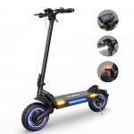 iScooter iX7 Pro 10 1000W Dvigubo variklio elektrinis paspirtukas, 48V 17.5Ah, 60km nuotolis, visureigio padangos, APP užraktas, 150KG apkrova 48V 17.5Ah  1000W*2 juoda