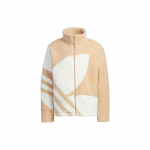adidas originals Trefoil didelis logotipas Sherpa vilnos pamu&scaron;alo striukė su pa&scaron;iltinimu Ruda HR3487 XS