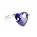 Bague Argent 'Love' am&eacute;thyste