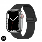Silikoninis magnetinis dirželis Apple laikrodžio apyrankei 49 mm 45 mm 44 mm 41 mm 40 mm 42 mm apyrankės apyrankė iWatch Ultra 8 7 SE 6 5 4 3 2 1 Correa 38mm 40mm 41mm juoda