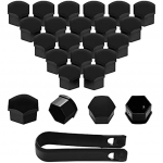 20 dalių dangteliai 17 mm &scaron;e&scaron;iakampiai apsauginiai dangteliai, plastikiniai varžtai, veržlės, ratų veržlių dangteliai su nuėmimo įrankiu automobiliams - netinka Q7 12x10x4cm