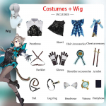 Linnette Cosplay Genshin Impact Fengdan Gemini žaidimo kostiumas Anime Helovino kostiumas XXXL mėlyna/pilka