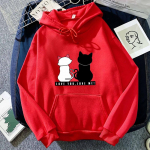 2023 m. vyrų ir moterų rudens ir žiemos poros Fashion Plus Velvet Hoodie laisvas vir&scaron;us S raudona