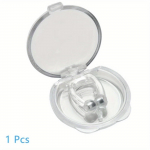 1vnt / 2vnt magnetinis nosies spaustukas nuo knarkimo, pagerina miego kokybę ir lengvai kvėpuoja naktį su kompakti&scaron;ku prietaisu ir dėklu 1pc balta