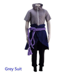 Anime Uchiha Sasuke Cosplay kostiumų uniforma Helovino karnavalo vakarėlio kostiumai S pilka