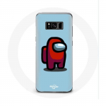 Coque pour Samsung Galaxy S8 plus Among Us jeu vid&eacute;o Fond bleu