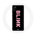 Coque pour Oppo A16 Blink Fandom Blackpink Logo Rose Fond Noir