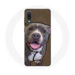 Coque pour Samsung Galaxy A02 Chien Pitbull Blanc gris
