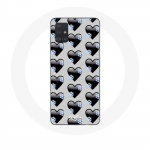 Coque pour Samsung Galaxy A51 5G Fond de coeurs noirs
