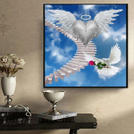 &bdquo;Pasidaryk pats&ldquo; deimantinis paveikslas &bdquo;Peace Dove&ldquo; kryžminio dygsnio rinkinys &bdquo;Mosaic Art&ldquo; &bdquo;Deimantinis paveikslas&ldquo; viso apskritimo / kvadratinio deimantinio namų dekoravimas Round 25x25cm