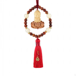 Budos statulos kabantis ornamentas, automobilių galinio vaizdo veidrodžio pakabuko puo&scaron;mena, kabantis automobilis, skirtas vaizdui i&scaron; galo, Red Tassel