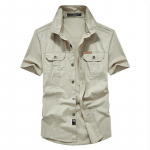 100 % medvilnės vyri&scaron;ki mar&scaron;kiniai vienspalviai kelių ki&scaron;enių auk&scaron;tos kokybės krovininiai mar&scaron;kiniai Madingi lauko laisvalaikio mar&scaron;kiniai trumpomis rankovėmis vyrams Naujas plius dydis M-8XL 5XL smėlis