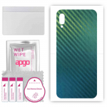 apgo Protective Skin Sticker for the back compatible with Huawei Y6 (2019), Wrap Film, Foil, Vinyl - Pattern Carbon Chameleon CAKA1
