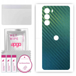 apgo Protective Skin Sticker for the back compatible with Motorola Edge+ 2022, Wrap Film, Foil, Vinyl - Pattern Carbon Chameleon CAKA1
