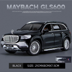 1/24 mastelio Maybach GLS-Class GLS600 Diecast automobilio modelio žaislas, i&scaron;traukiama žaislinė transporto priemonė su garsu ir &scaron;viesa vaikams, mažiems berniukams, mergaitėms, dovanų kolekcija 1/24-Size:21*8*7.5cm juoda