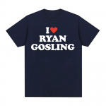 Juokingi I Love Ryan Gosling grafiniai mar&scaron;kinėliai Vyri&scaron;ki Moteri&scaron;ki Drabužiai O-Kaklo mar&scaron;kinėliai Vasaros laisvalaikio 100 % medvilnės per dideli mar&scaron;kinėliai S juoda