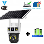 6K 12MP HD saulės kamera 4G SIM kortelė Wifi Lauko IP belaidė apsauga CCTV stebėjimas PTZ naktinio matymo PIR žmogaus aptikimo kamera