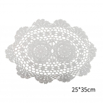 Stalo kilimėlis 25 * 35 cm Smėlio/baltos nėriniuotos servetėlės ​​gėlėtos balta