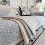 Storėjantis pliu&scaron;inis sofos užvalkalas Lapai Žakardinis sofos rank&scaron;luosčių kilimėlis Neslystantis universalus vientisos spalvos nauja sofos pagalvėlė, skirta svetainei namuose 30x50cm pillowcase smėlis