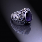 Natural Amethyst Gemstone Handmade 925 Sterling Silver Ring Size 6.5 v7d89